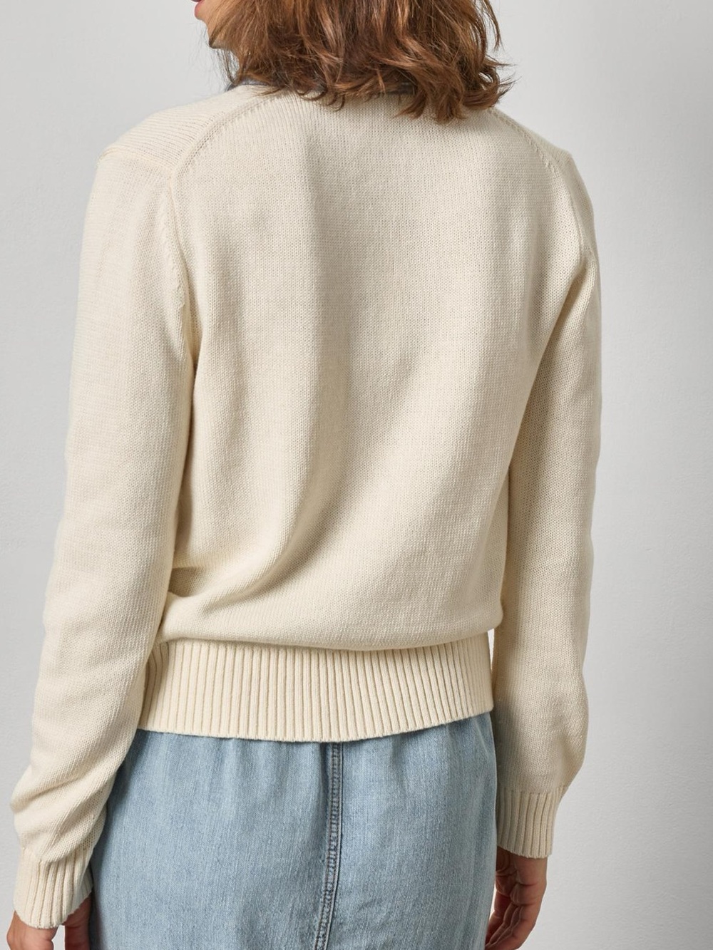 Lilla P Denim Collared Polo Sweater - Picture 2 of 9